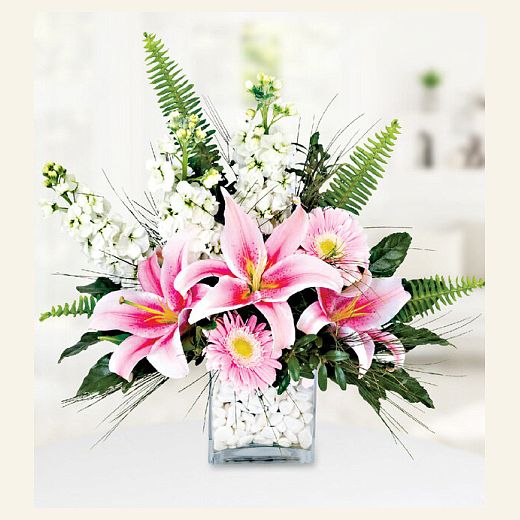 Lilyum Şebboy Gerbera Aranjmanı — Çiçek Aranjmanı